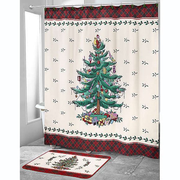 brand new Spode Whimsical Christmas Tree 72 inch x 72 inch Shower Curtain - Picture 8 of 9